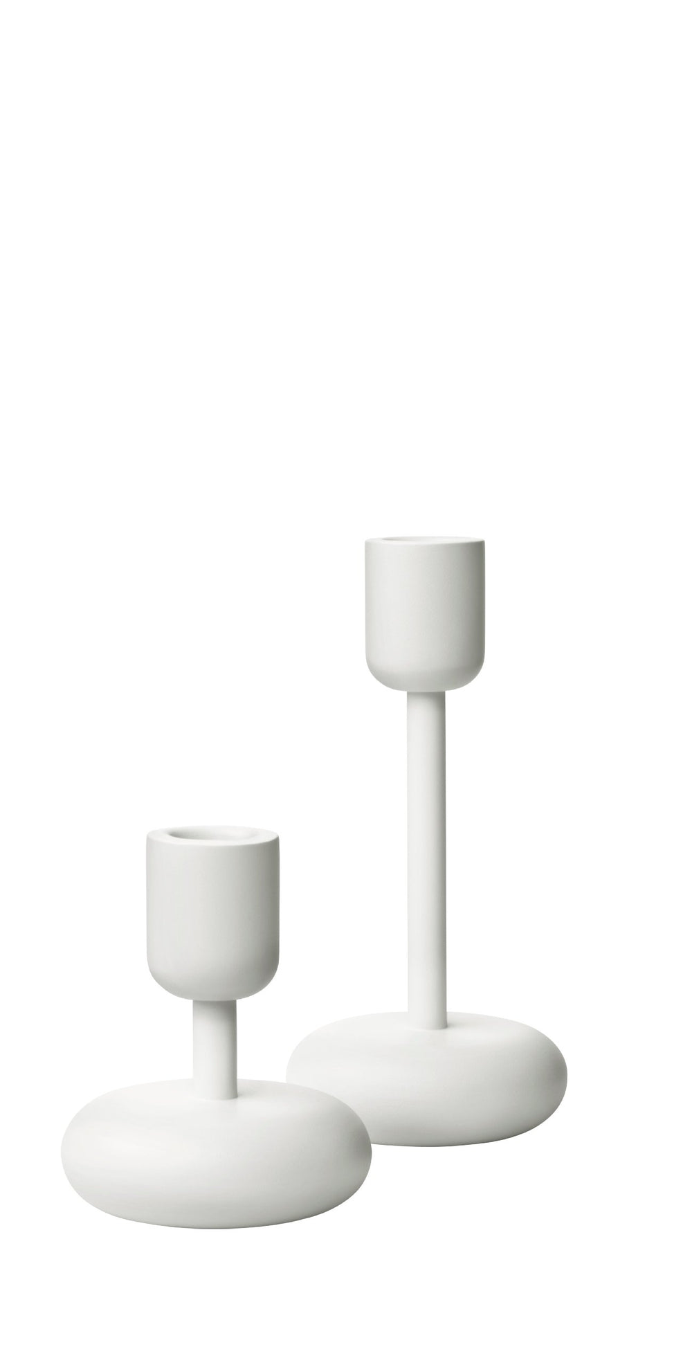 White Steel Candleholder Set