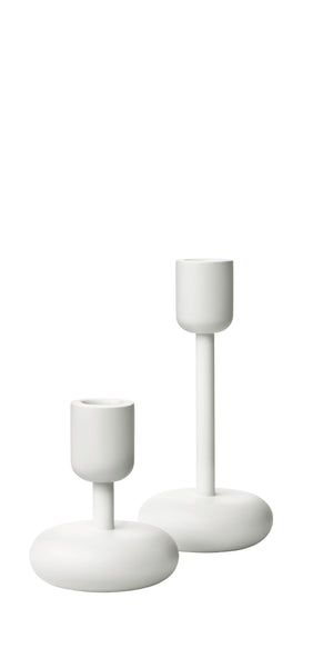 White Steel Candleholder Set