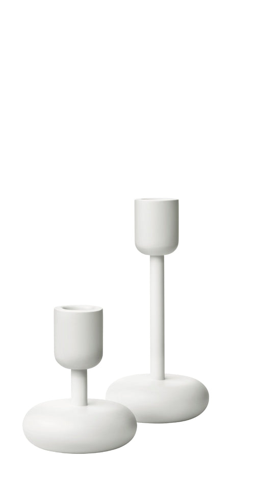 White Steel Candleholder Set