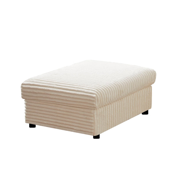 Oversized Corduroy Storage Ottoman with Foot Rest