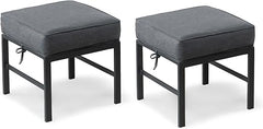 Aluminum Outdoor Ottoman Set of 2 with Cushions