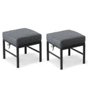 Aluminum Outdoor Patio Ottomans with Cushions, Set of 2