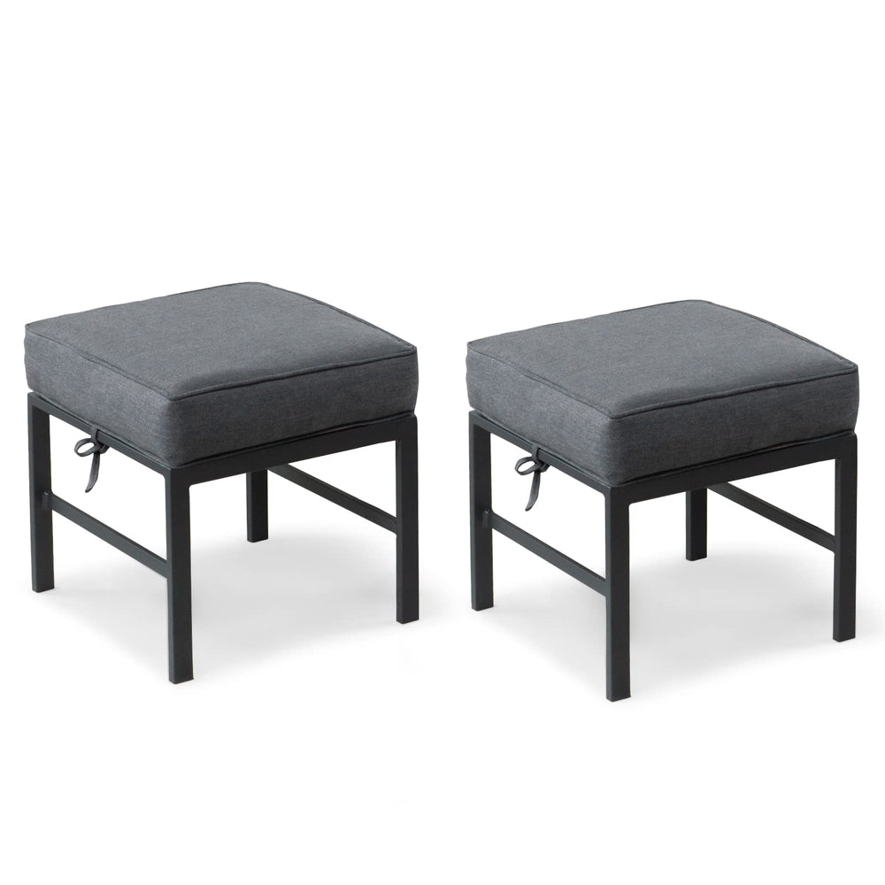 Aluminum Outdoor Ottoman Set of 2 with Cushions