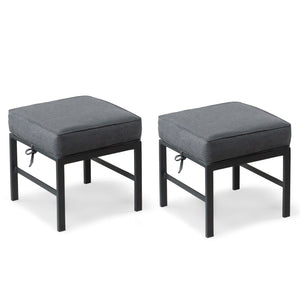 Aluminum Outdoor Ottoman Set of 2 with Cushions