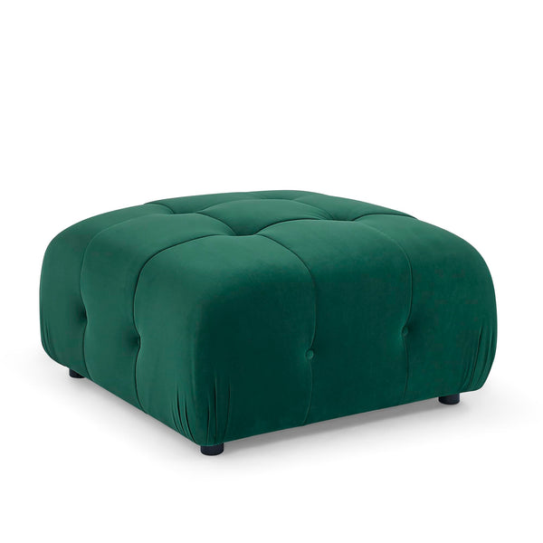 L-Shaped Modular Sectional Sofa with Reversible Ottoman – Green