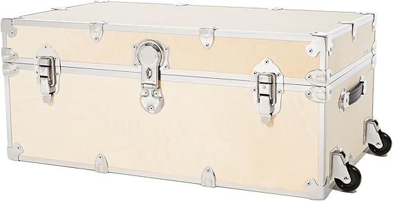 34 Inch Wood Storage Trunk with Soft-Close Lid