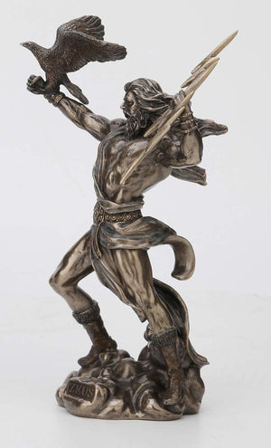 Zeus Thunderbolt Strike Cold Cast Bronze Resin Statue