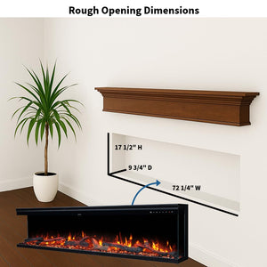 3-Sided Smart Electric Fireplace with WiFi & Heater