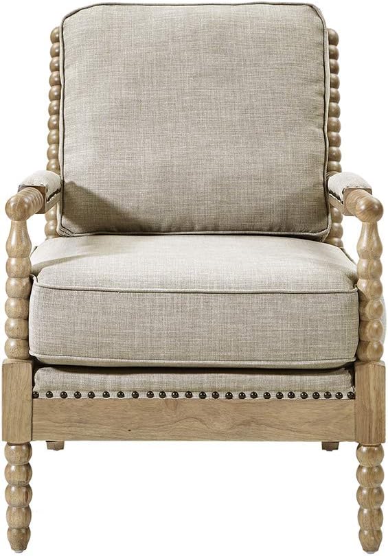 Bobbin Accent Armchair | Open-Back Spindle | Upholstered Seat