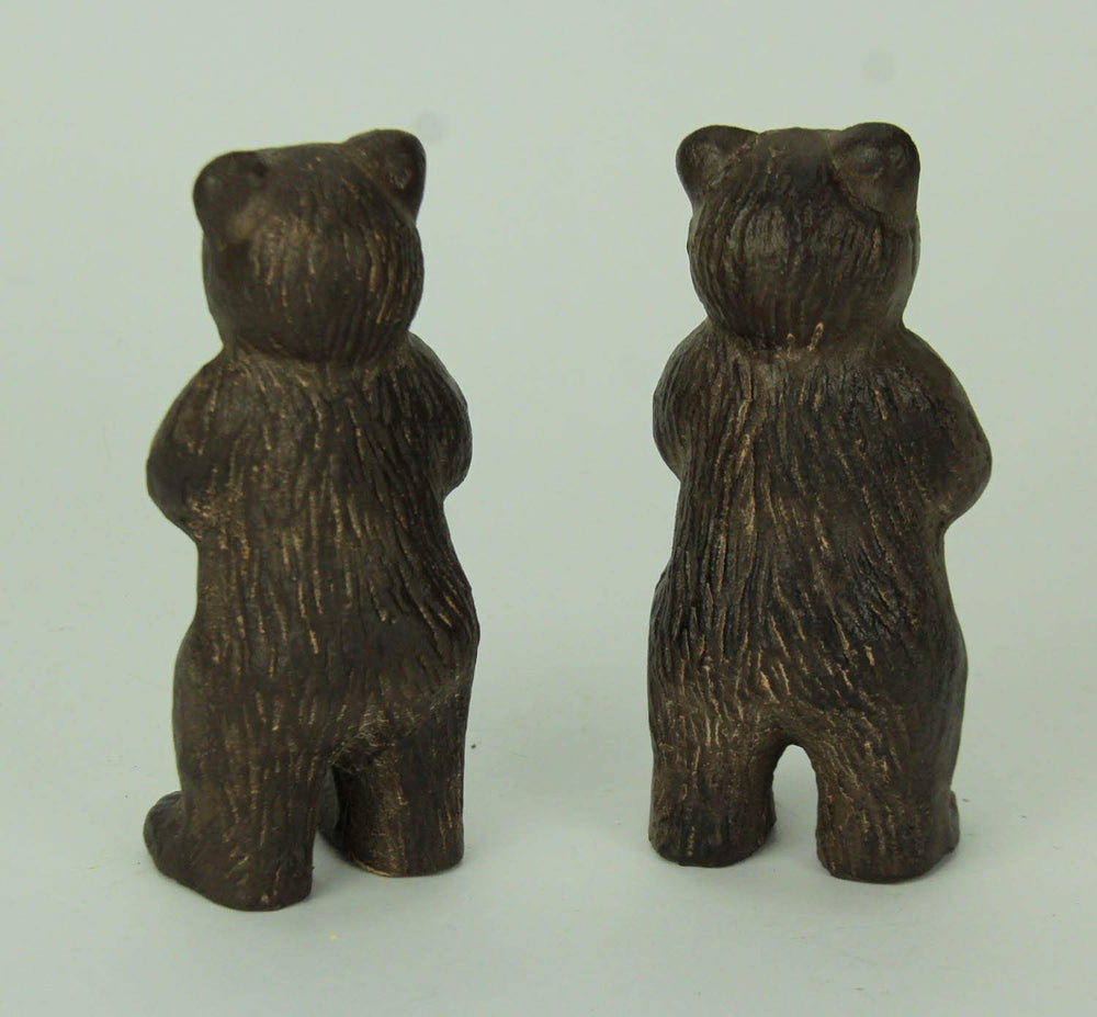 Cast Iron Standing Bear Bookends – Rustic Brown, Set of 2