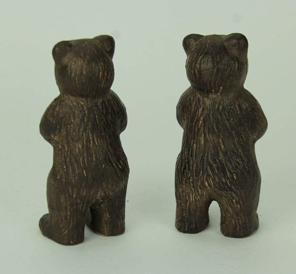 Cast Iron Standing Bear Bookends – Rustic Brown, Set of 2