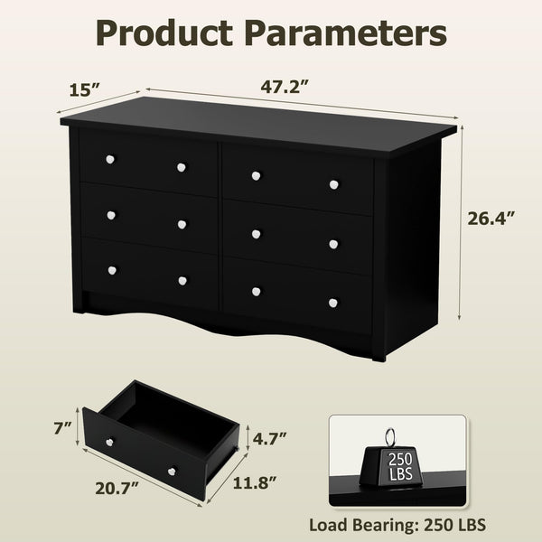 6-Drawer Dresser with TV Stand