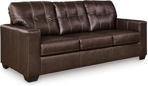 Dark Brown Leather Rectangular Ottoman
