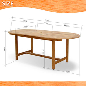 7-Piece Oval Teak Outdoor Dining Set