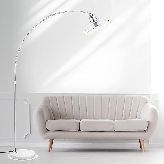 Arc Floor Lamp with Marble Base & 360° Rotatable Arm