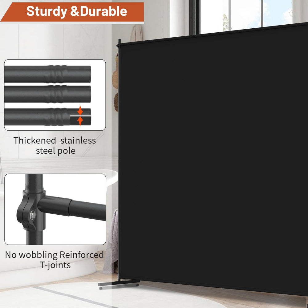 Room Divider Single Panel Privacy Screen – Freestanding Partition Wall