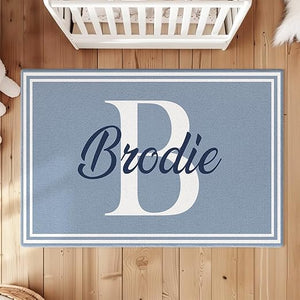 Personalized Kids Name Monogram Rug – Custom Non-Slip Area Rug