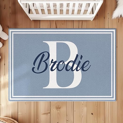 Personalized Kids Name Monogram Rug – Custom Non-Slip Area Rug