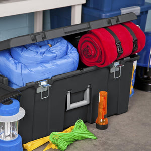 23-Gallon Lockable Storage Footlocker with Wheels
