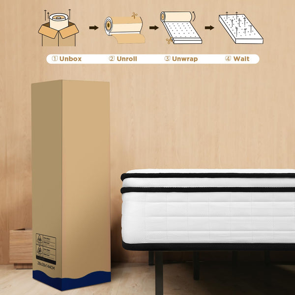 Full Size Mattress – Medium Firm Hybrid with Pocketed Springs & Cooling Foam