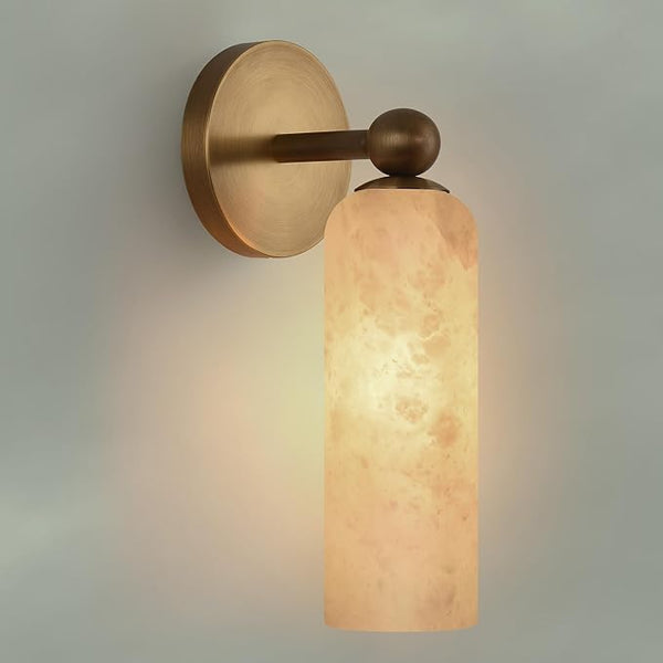 Alabaster Wall Sconce – Brass Hardwired Wall Light