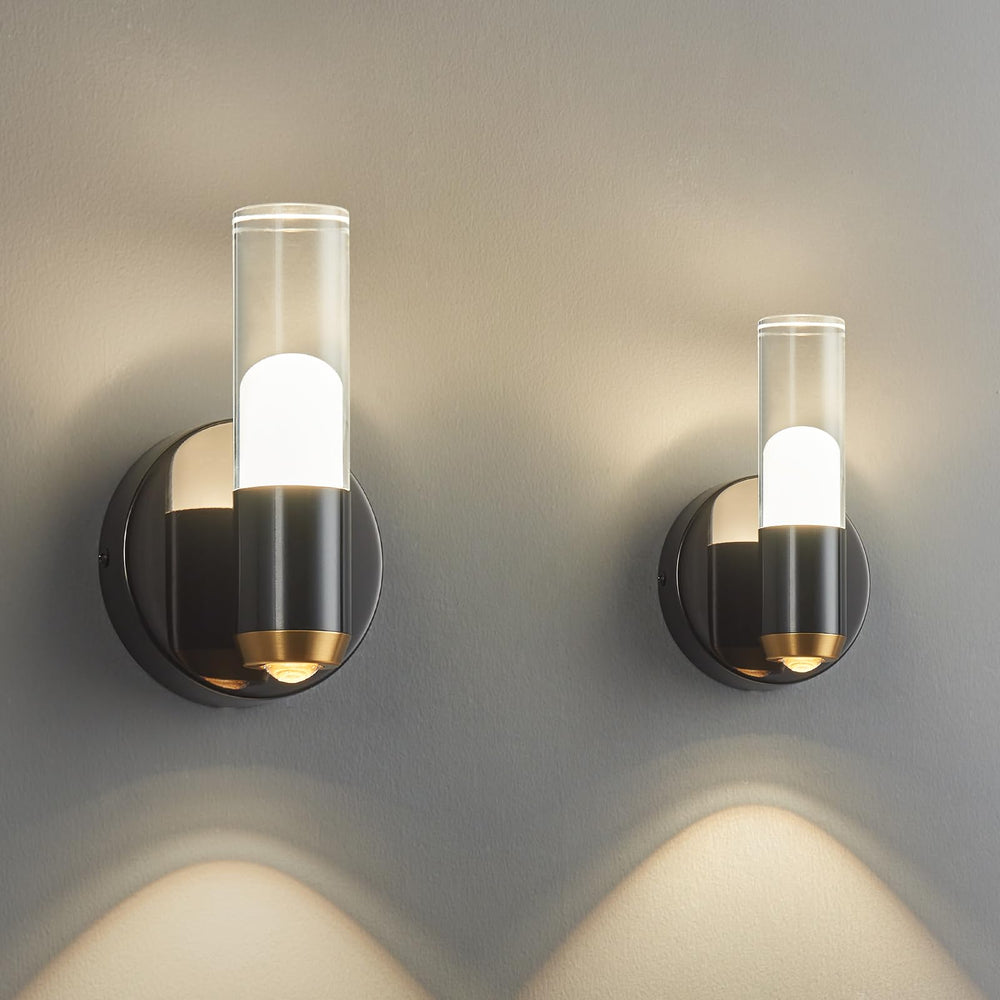 Modern Black LED Wall Sconces – Indoor Up & Down Wall Lighting
