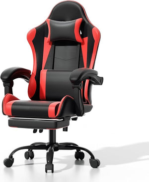 Ergonomic Gaming Chair with Footrest, Headrest & Lumbar Support