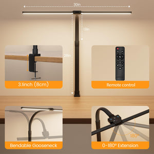 LED Desk Lamp with Clamp & Remote Control