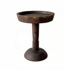 Live Edge Solid Wood Round Side Table