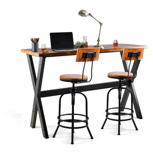 Rectangular Bar Height Pub Table with Metal Frame