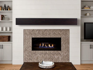 Floating Wood Fireplace Mantel Shelf with Hidden Storage