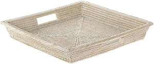 Rattan Square Serving Tray with Handles