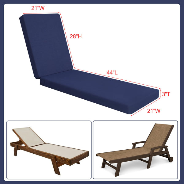Outdoor Chaise Lounge Cushion Set