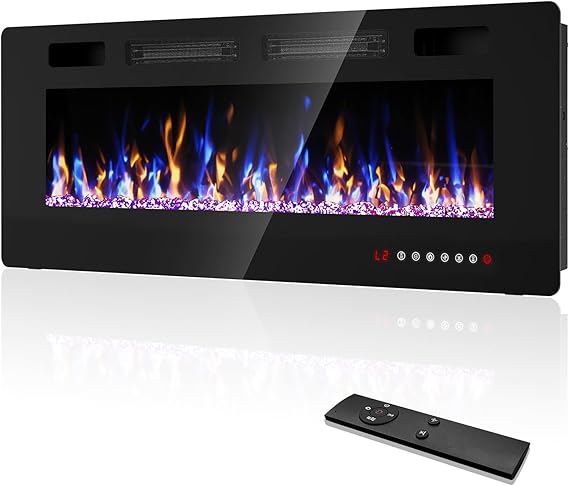 72-Inch Recessed & Wall Mount Electric Fireplace