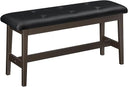 Bamboo Dining Bench with Upholstered PU Leather Seat