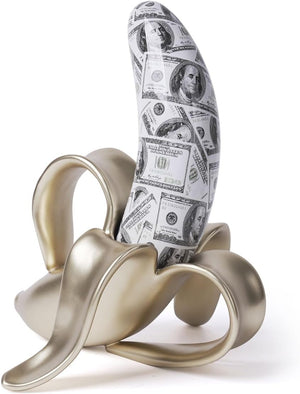 Abstract Banana Sculpture Figurine – Polyresin Table Decor Statue