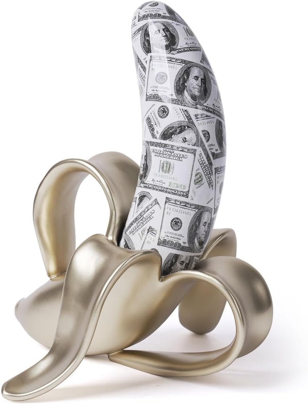 Abstract Banana Sculpture Figurine – Polyresin Table Decor Statue