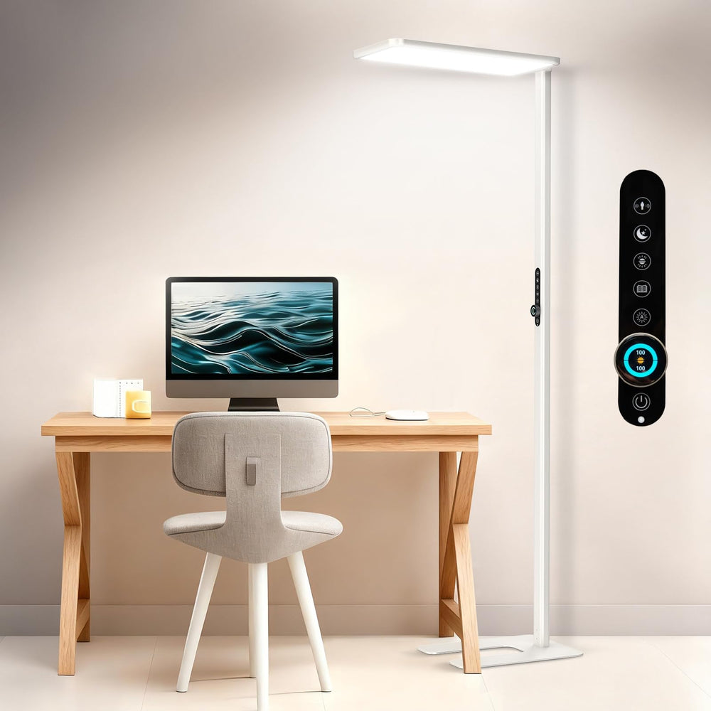 150W Full-Spectrum LED Floor Lamp, 11000LM Dimmable 4000K, Motion Sensor & Nightlight, 79"
