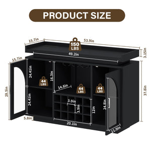 Bar Cabinet with LED Light & Power Outlet