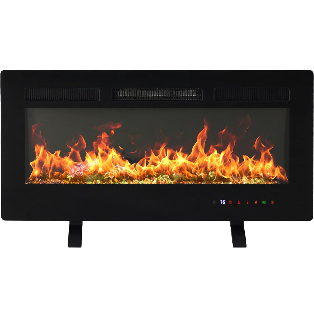 Electric Fireplace Wall Mounted Recessed Freestanding with Remote