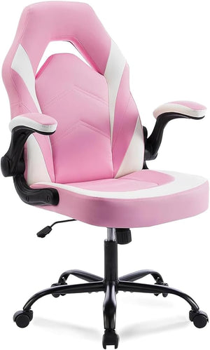 Ergonomic Gaming Chair with Lumbar Support and Flip-Up Armrest