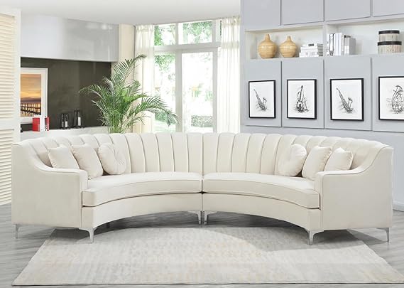 141.34" Oversized L-Shaped Curved Sectional Sofa