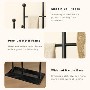 Freestanding Coat Rack with Marble Base
