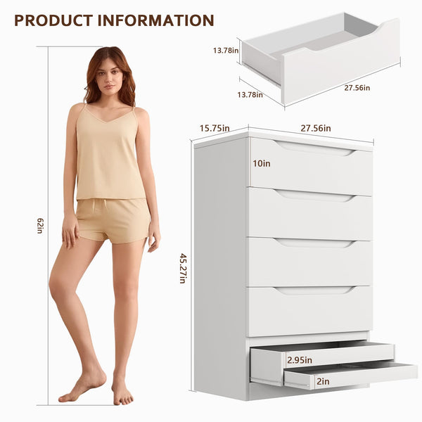 5-Drawer Dresser with Hidden Storage