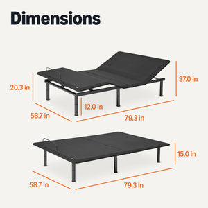 Adjustable Metal Platform Bed Base with Wireless Remote