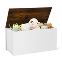 Wooden Storage Chest Bench Ottoman with Flip-Top Lid