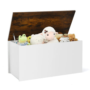 Wooden Storage Chest Bench Ottoman with Flip-Top Lid