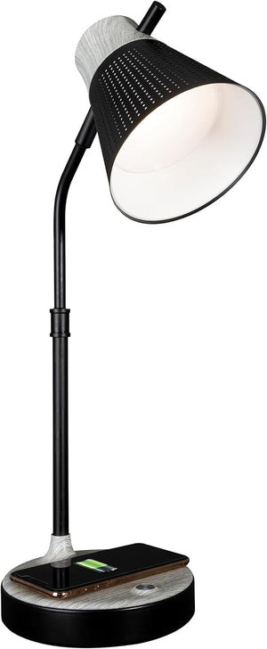 Wireless Charging LED Table Lamp with Adjustable Shade