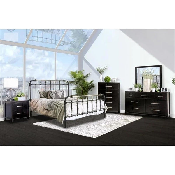 Metal Spindle Bed Frame with Headboard and Footboard