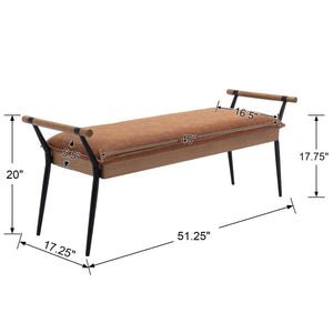 Rectangle Ottoman Bench with Arms